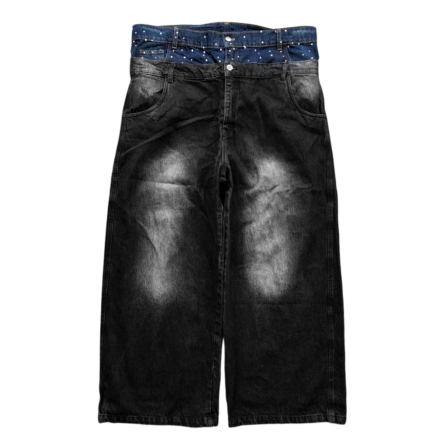 Double Layer Black Denim